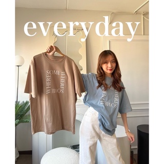 เสื้อยืดผ้าฝ้ายพิมพ์ลายขายดี (oversize.summer) เสื้อยืดโอเวอร์ไซส์ Oversize - Somewhere (พร้อมส่ง)