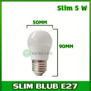 หลอดไฟ BLUB SLIM LED 5W ใช้ไฟฟ้า220V ใช้ไฟบ้าน หลอดไฟขั้วเกลียว E27 แสงขาว Tenmeet