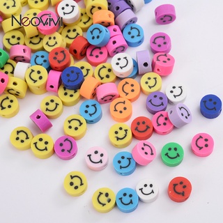 30pcs ดินโพลิเมอร์ยิ้มลูกปัดสำหรับเครื่องประดับทำดอกทานตะวันน่ารักหลวม Spacer ลูกปัด DIY สร้อยข้อมือสร้อยคอ Accessories