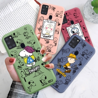 เคสโทรศัพท์มือถือ ซิลิโคนนิ่ม ลายการ์ตูนสุนัขสนูปปี้ สําหรับ Samsung Galaxy A21S A31 A51 A71 A11 A01