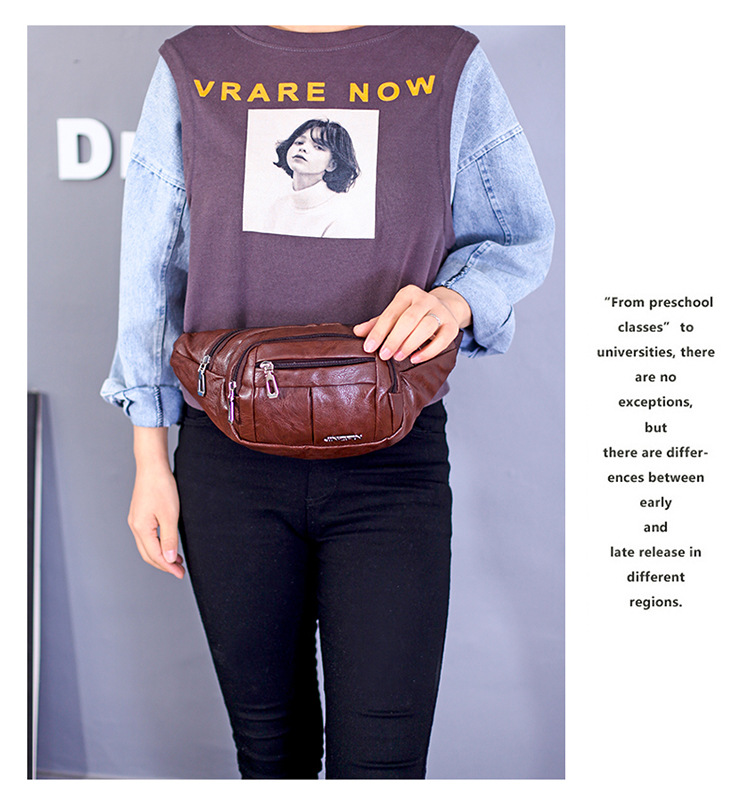 (w114)กระเป๋าคาดเอวจุของได้เยอะ 4ช่องซิป ทรงเท่ bagdance