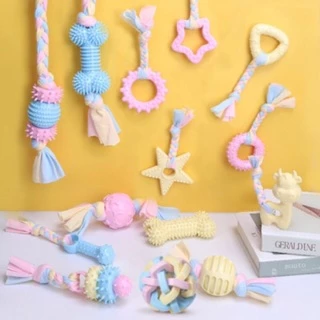 ของเล่นหมา ของเล่นเชือก หมาเล็ก สุนัขกลาง Dog Toy, Rubber Toy พลาสเทล