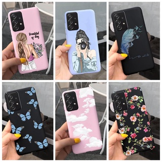 เคสโทรศัพท์ซิลิโคน TPU แบบนิ่ม ลายผีเสื้อ และดอกไม้ สําหรับ Samsung galaxy A52 A52S 5G A52 A 52S 5G 4G A525F A526B A528B