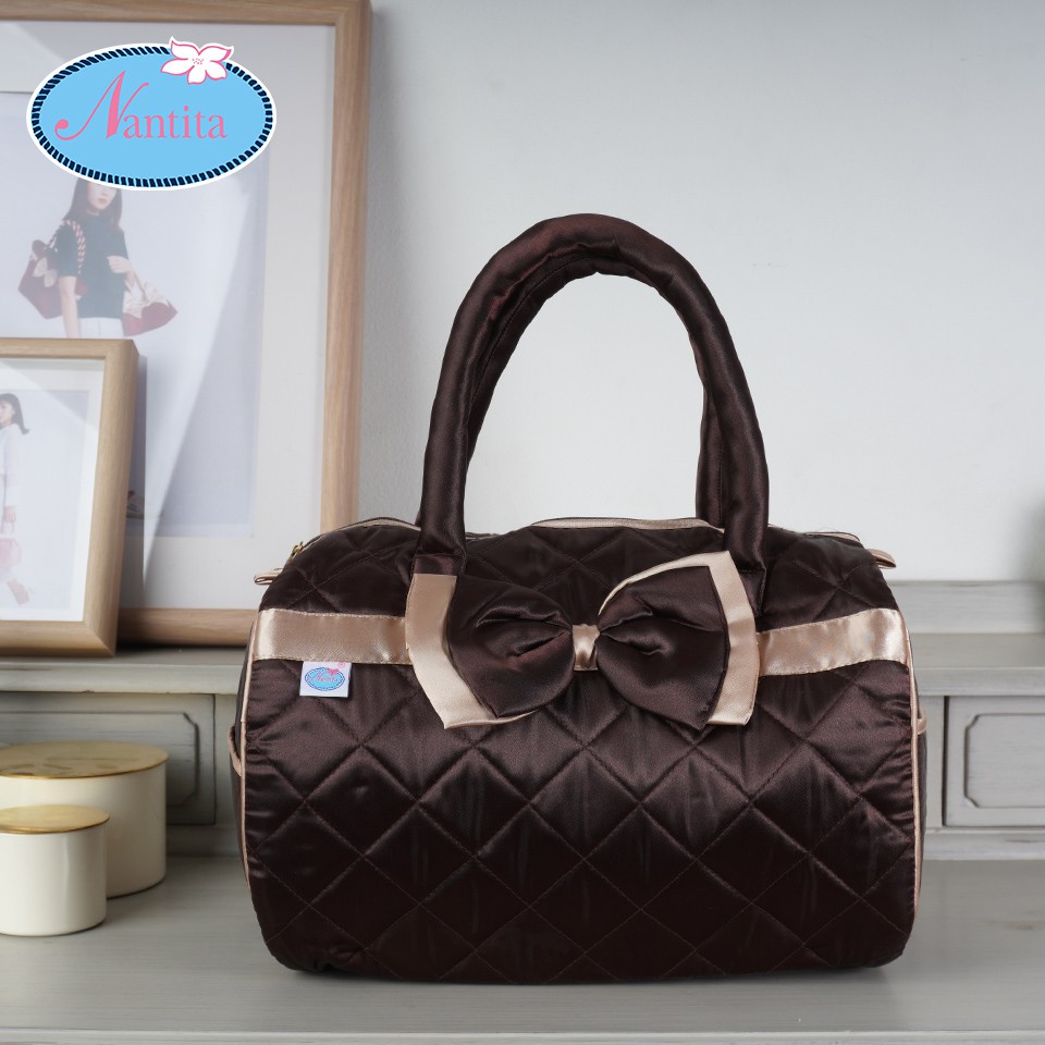 Nantita กระเป๋าผ้าซาตินทรงหมอนSize L BSC171L