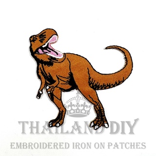 [ ตัวรีดติดเสื้อ ลาย ไดโนเสาร์ ทีเร็กซ์ ] T-Rex Dinosaur Tyrannosaurus rex Patch งานปัก DIY ตัวรีด อาร์มติดเสื้อ กระเป๋า