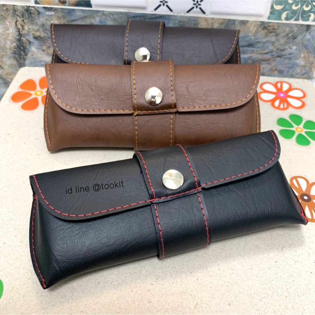 กล่องหนังวินเทจใส่แว่น+ผ้าเช็ดเลนส์ (เซทสุดคุ้ม)