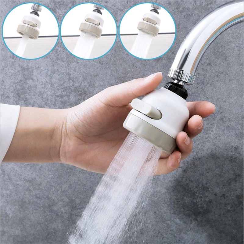 VU แรงดันสูง 3 โหมดก๊อกน้ําแตะหัว Aerator 360 หมุนหัวฝักบัว