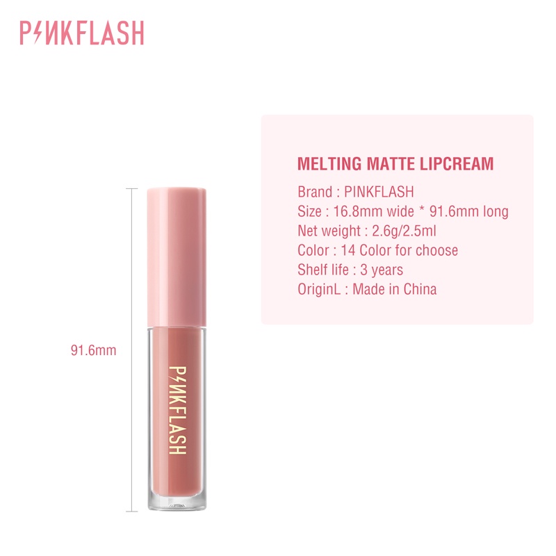 Pinkflash OhMyKiss ลิปสติก แบบลิขวิด เนื้อแมตต์ กันน้ำ ติดทนนาน #8