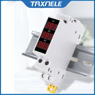 Din Rail เครื่องวัดแรงดันไฟฟ้า 18 มม. Ac 80-500V 220V 380V หน้าจอดิจิทัล LED