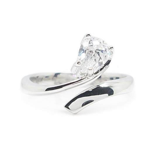 แหวนผู้หญิงมินิมอล แฟชั่น เท่ห์ ประดับเพชร cz สวยวิ้งวับ ชุบทองคำขาวแท้