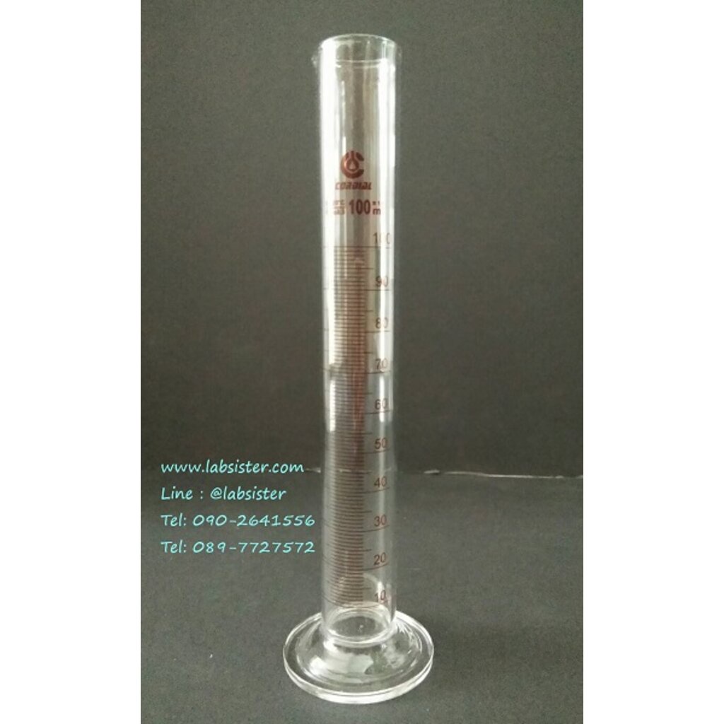 กระบอกตวงแก้ว 100 ml "Cordial" Glass Measuring Cylinder