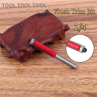 [Flush Trim Bit] เครื่องมือเราเตอร์ 1/4" End Dual Flutes Shank Trim ทนทานสําหรับตัดฟลัช