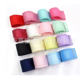 ริบบิ้นลูกฟูกขอบฉลุ ลูกไม้  ขนาด 30 mm