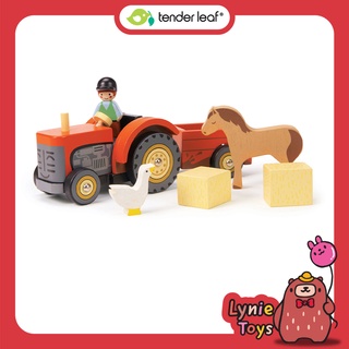 Tender Leaf Toys ของเล่นไม้ รถของเล่น รถแทรกเตอร์ฟาร์ม Farmyard Tractor