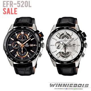 Casio Edifice EFR 520L-1AV ,  EFR 520L-7 เรือนนี้สายหนังสีดำสไตล์นักซิ่ง สปอตร์  หน้าปัดดำตัดทองเข้ากันอย่างลงตัว