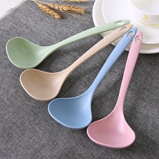 (F-076) กระบวยทัพพี ช้อนซุป ช้อนตักซุป สําหรับตักซุป Plastic  spoon จากวัสดุธรรมชาติ(ส่งแบบสุ่มสี)