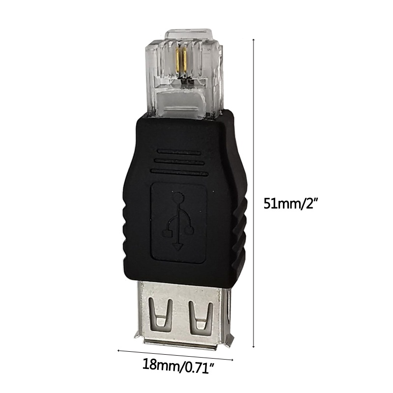 Bt อะแดปเตอร์เชื่อมต่อโทรศัพท์อีเธอร์เน็ต USB 2 0 USB-A Female To RJ11 6P2C Male