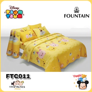 🟢 Fountain 🟢 ผ้าปู (ไม่รวมผ้านวม) ผ้าปูที่นอน ผ้าปูเตียง ลิขสิทธิ์แท้ FTC Bed Sheet  FTC011 TSUMTSUM ซูม ซูม