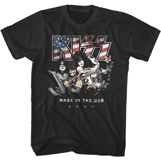 พร้อมส่ง เสื้อยืดแขนสั้น คอกลม ผ้าฝ้าย 100% พิมพ์ลายวงร็อค Kiss Made In The Usa หลากสี แฟชั่นฤดูร้อน สําหรับผู้ชายสามารถ