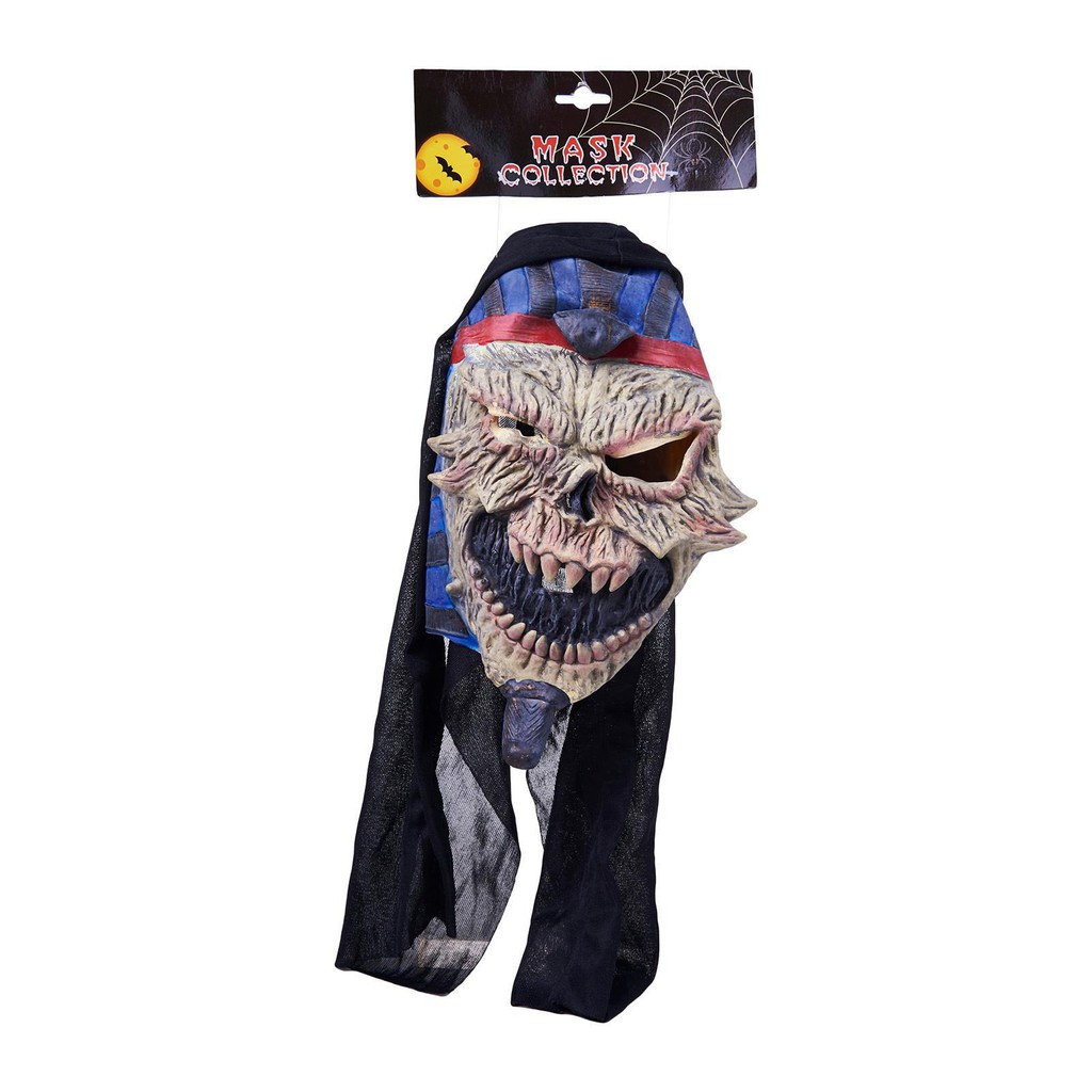 Partyforte Halloween Caped Goatee Monster Latex Mask