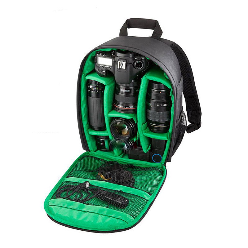 พร้อมมากๆ...[สีเขียว] -DSLR Camera backpack Bag กระเป๋าเป้ใส่กล้อง กระเป๋าใส่กล้อง กันน้ำ กระเป๋ากล้อง Case for Canon/Nikon/Sony accessories U ..เคสกันน้ำคุณภาพดี..!!