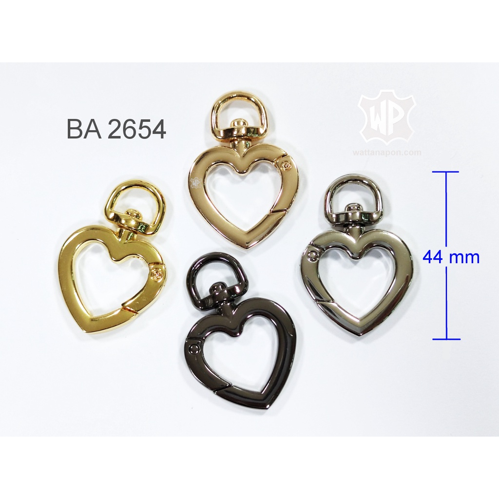 BA 2654 ตะขอรูปหัวใจ ตะขอสายกระเป๋า ตะขอพวงกุญแจ 1 ชิ้น heart lobster clasp snap hook 1 pc