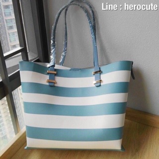 ZARA TWO-TONE STRIPED TOTE ของแท้ ราคาถูก