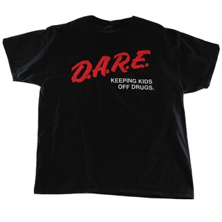 เสื้อยืด พิมพ์ลาย D.A.R.E To Resist Drugs And Violence สีดํา