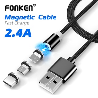 Fonken สายชาร์จแม่เหล็ก USB Type C สําหรับ iProduct Android 360 องศา