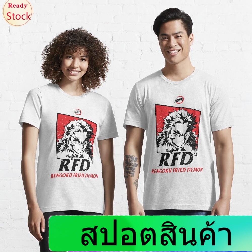 เสื้อยืดกีฬา DEMON SLAYER: RENGOKU FRIED DEMON (GRUNGE STYLE) Essential T-Shirt Popular T-shirts