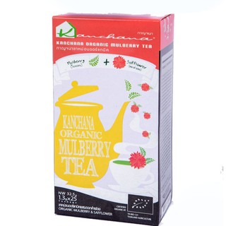 Organic Mulberry Tea + Safflower ชาใบหม่อนออร์แกนิคผสมดอกคำฝอย ชนิดซองชง บรรจุ 25 ซอง