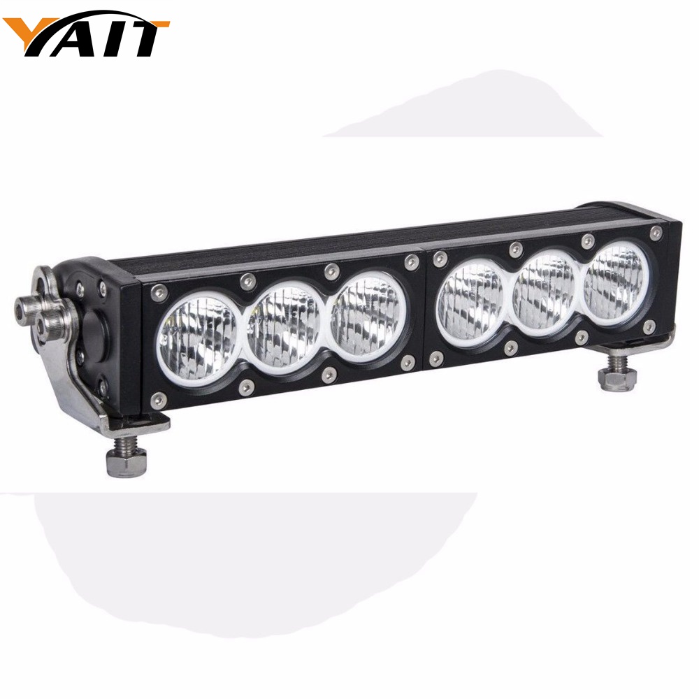 Yait Single Row 10W/Pcs LED Work Light Bar 60w Bar for Truck Atv Uaz 4x4 Offroad Trailer Amber White