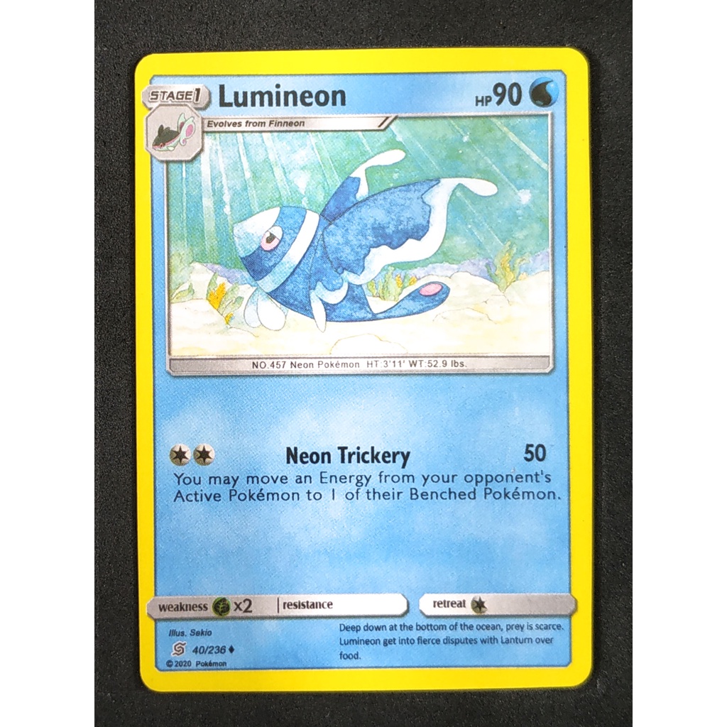 Lumineon Stage 1 40/236 เนโอแลนต์ Pokemon Card (Normal) ภาษาอังกฤษ