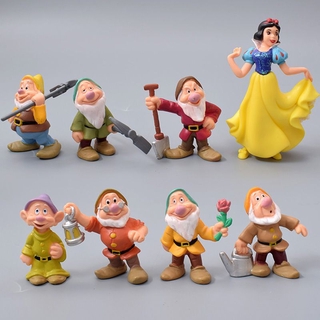 ของเล่นฟิกเกอร์ Princess Snow White &amp; Seven Dwarfs 8 ชิ้น