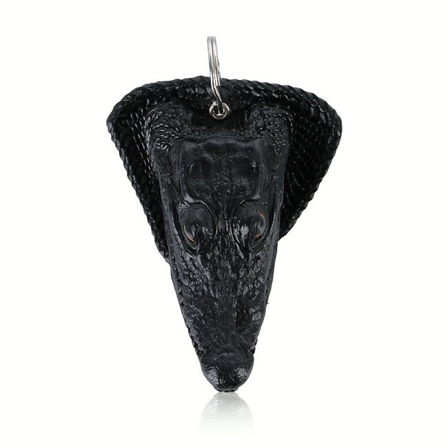 Huy Hoang พวงกุญแจหัวจระเข้สีดําขนาดใหญ่ HF8285