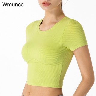 Wmuncc เสื้อครอปท็อป แขนสั้น เป็นมิตรกับผิวหนัง เหมาะกับฤดูร้อน สําหรับผู้หญิง ใส่เล่นโยคะ วิ่ง ฟิตเนส 2022