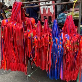 กระเป๋าสายรุ้ง ไนล่อนหนา 2 ชั้น (จำหน่ายเป็นใบ) กระสอบสายรุ้ง ใช้ย้ายบ้าน