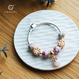 Bracelet with Sweet Pink Flower