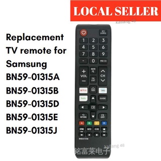 [SG In-stock] รีโมตคอนโทรลทีวี แบบเปลี่ยน สําหรับ Samsung TV BN59-01315A B D E J Netflix Prime Video Hulu