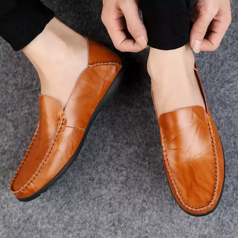 🆕25SS รองเท้าหนังแบบชาย รองเท้าทำงานผู้ชาย Loafer Casual Cow Leather