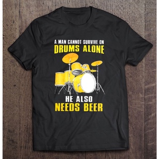 COD เสื้อยืด พิมพ์ลายกลองเบียร์ Alone He Needs Beer Drum Kit สําหรับผู้ชาย