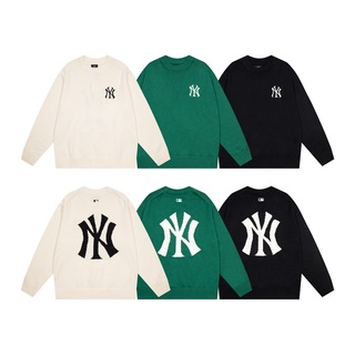 ❤❀ [พร้อมส่ง] ❤ Mlb NY เสื้อกันหนาว คอกลม แขนยาว ผ้าถัก ปักลายตัวอักษร + พิมพ์ลายตัวอักษร