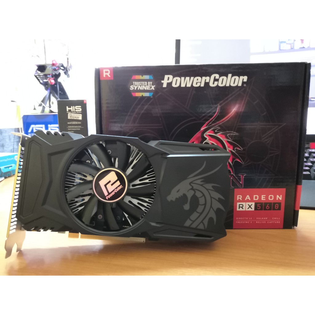 AMD RX 560/2GB PowerColor Red Dragon (D5) มีกล่องครบ