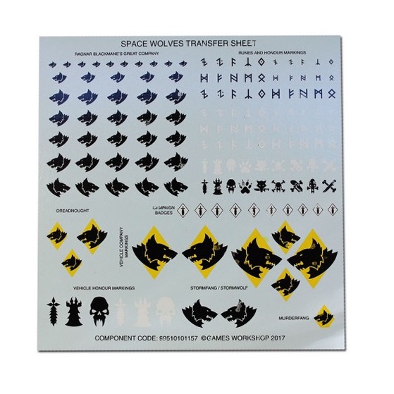 Space Wolves - Transfer Decal Sheet - Warhammer 40,000 40k Transfers