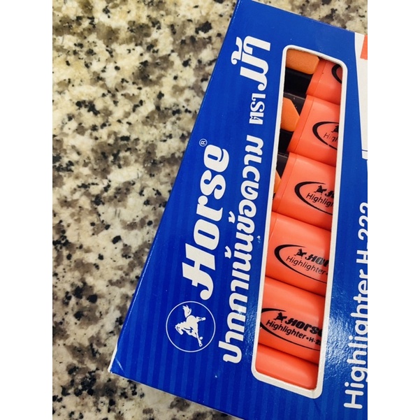 ปากกาเน้นข้อความ ปากกาไฮไลท์ สีสะท้อนแสง ตราม้า H-222 Horse ปากตัด US.Ststion - รูปที่ 5