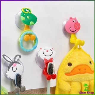 ยึดผนังด้วยตัวดูด ที่แขวนแปรงสีฟัน สัตว์ตัวการ์ตูน Toothbrush holder with suction cup