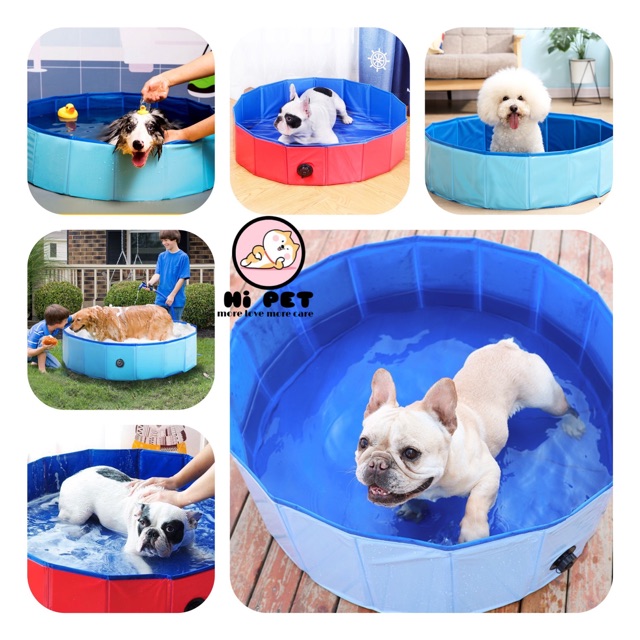 🇹🇭พร้อมส่งจากไทย🇹🇭 Swimming pool อ่างเล่นน้ำ อ่างอาบน้ำสำหรับสัตว์เลี้ยง พับได้ ทำความสะอาดเหล่าสัตว์เลี้ยงตัวน้อย