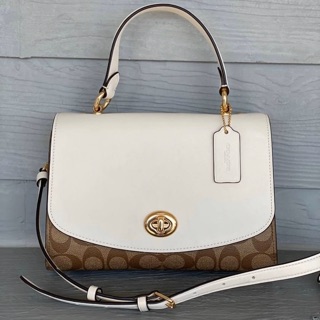 กระเป๋าถือ COACH TILLY TOP HANDLE SATCHEL WITH SIGNATURE CANVAS