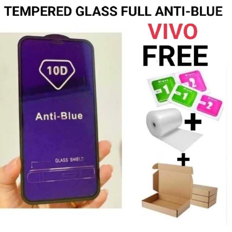 กระจกนิรภัย Full Antiblue Vivo Y01/Y1s/y71/y81/y83/y91/y91c/y93/y95/y11/y12/y12i/y15/y15s/y11/Y31/Y3