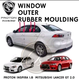 Proton Inspira Mitsubishi lancer โครเมี่ยมประตูกระจก สีดํา ยางนอก การขึ้นรูปสภาพอากาศ Getah Tingkap